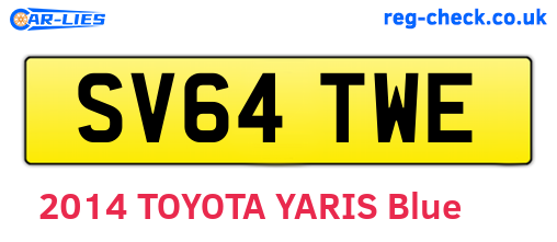 SV64TWE are the vehicle registration plates.