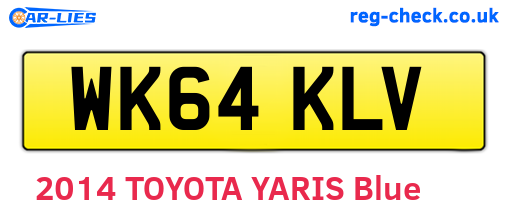 WK64KLV are the vehicle registration plates.