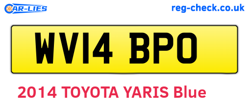 WV14BPO are the vehicle registration plates.