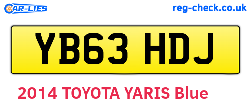 YB63HDJ are the vehicle registration plates.