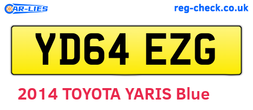 YD64EZG are the vehicle registration plates.