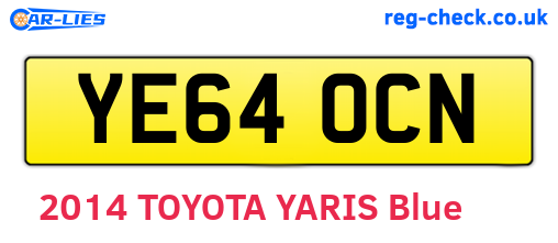 YE64OCN are the vehicle registration plates.