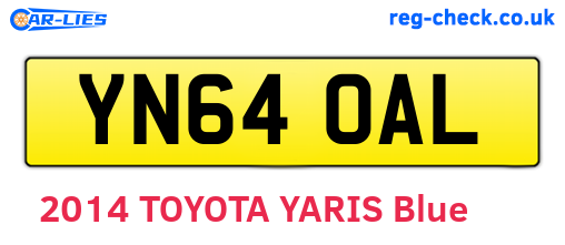 YN64OAL are the vehicle registration plates.