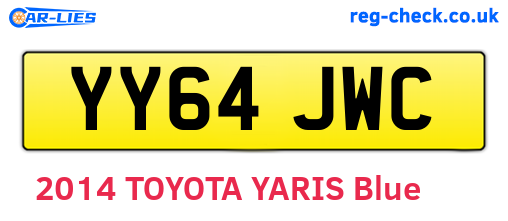 YY64JWC are the vehicle registration plates.