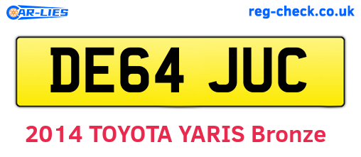 DE64JUC are the vehicle registration plates.