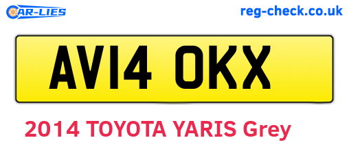 AV14OKX are the vehicle registration plates.