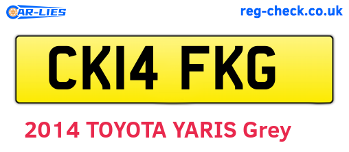 CK14FKG are the vehicle registration plates.
