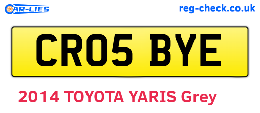 CR05BYE are the vehicle registration plates.