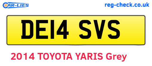 DE14SVS are the vehicle registration plates.