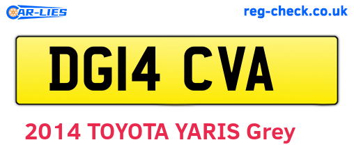 DG14CVA are the vehicle registration plates.