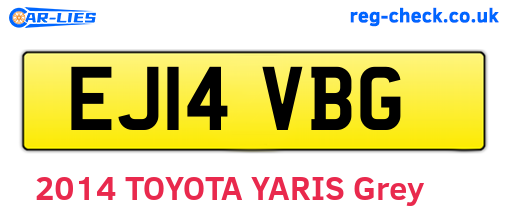 EJ14VBG are the vehicle registration plates.