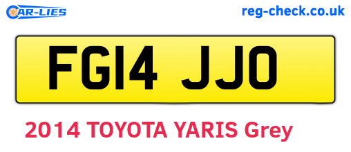 FG14JJO are the vehicle registration plates.