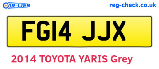 FG14JJX are the vehicle registration plates.
