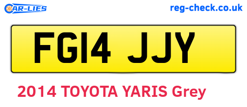 FG14JJY are the vehicle registration plates.