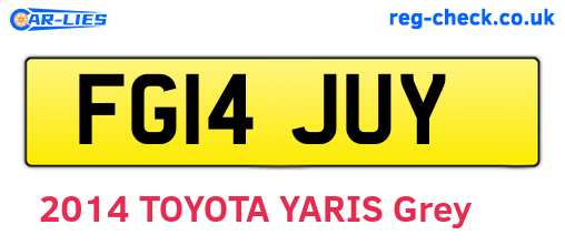 FG14JUY are the vehicle registration plates.