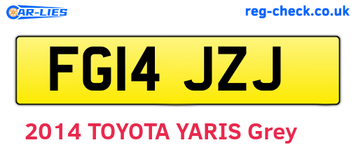 FG14JZJ are the vehicle registration plates.