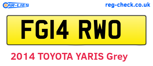 FG14RWO are the vehicle registration plates.