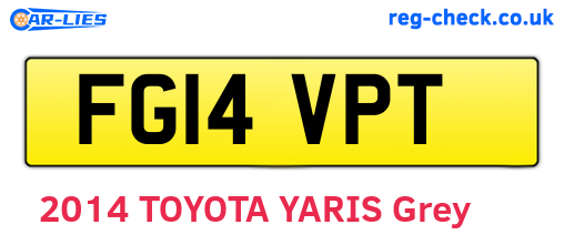FG14VPT are the vehicle registration plates.