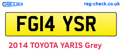 FG14YSR are the vehicle registration plates.