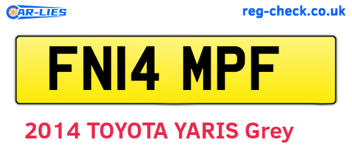 FN14MPF are the vehicle registration plates.