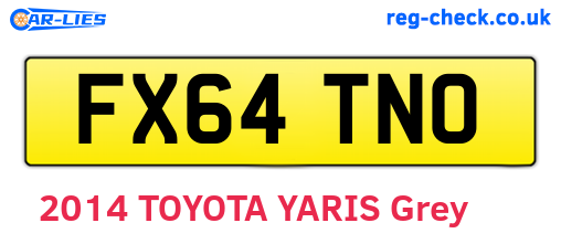 FX64TNO are the vehicle registration plates.