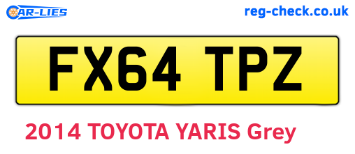 FX64TPZ are the vehicle registration plates.