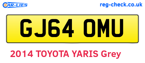 GJ64OMU are the vehicle registration plates.