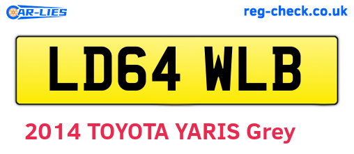 LD64WLB are the vehicle registration plates.