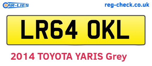LR64OKL are the vehicle registration plates.
