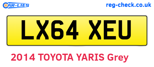 LX64XEU are the vehicle registration plates.
