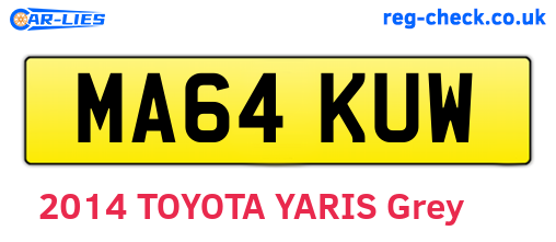 MA64KUW are the vehicle registration plates.