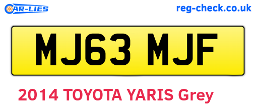 MJ63MJF are the vehicle registration plates.