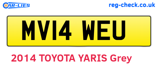 MV14WEU are the vehicle registration plates.