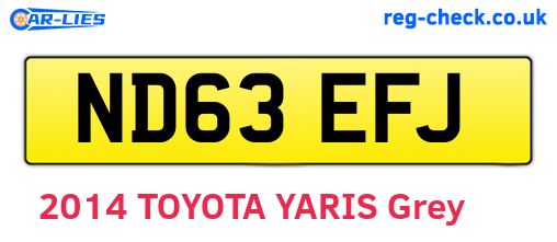 ND63EFJ are the vehicle registration plates.