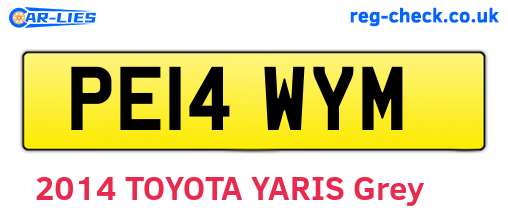 PE14WYM are the vehicle registration plates.