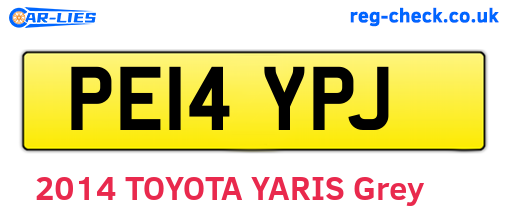 PE14YPJ are the vehicle registration plates.