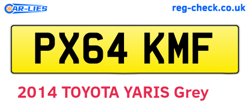 PX64KMF are the vehicle registration plates.