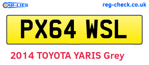 PX64WSL are the vehicle registration plates.