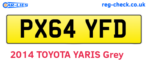 PX64YFD are the vehicle registration plates.