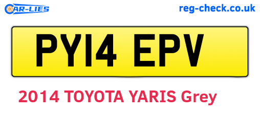 PY14EPV are the vehicle registration plates.