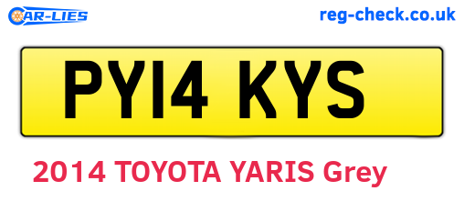 PY14KYS are the vehicle registration plates.