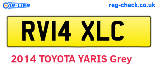 RV14XLC are the vehicle registration plates.