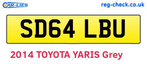 SD64LBU are the vehicle registration plates.