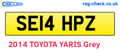 SE14HPZ are the vehicle registration plates.
