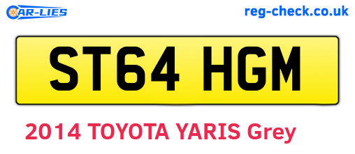 ST64HGM are the vehicle registration plates.