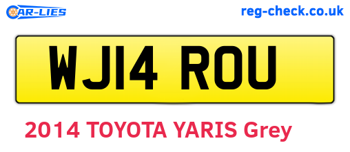 WJ14ROU are the vehicle registration plates.