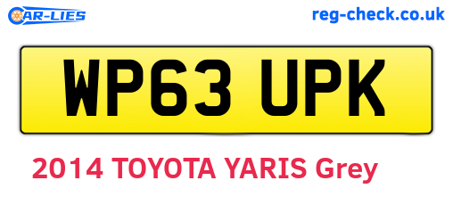 WP63UPK are the vehicle registration plates.