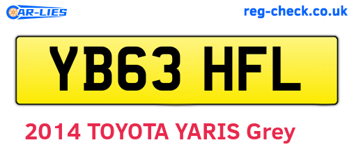 YB63HFL are the vehicle registration plates.