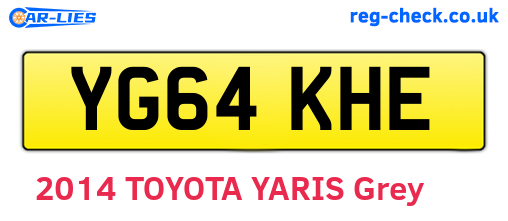 YG64KHE are the vehicle registration plates.
