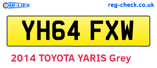 YH64FXW are the vehicle registration plates.